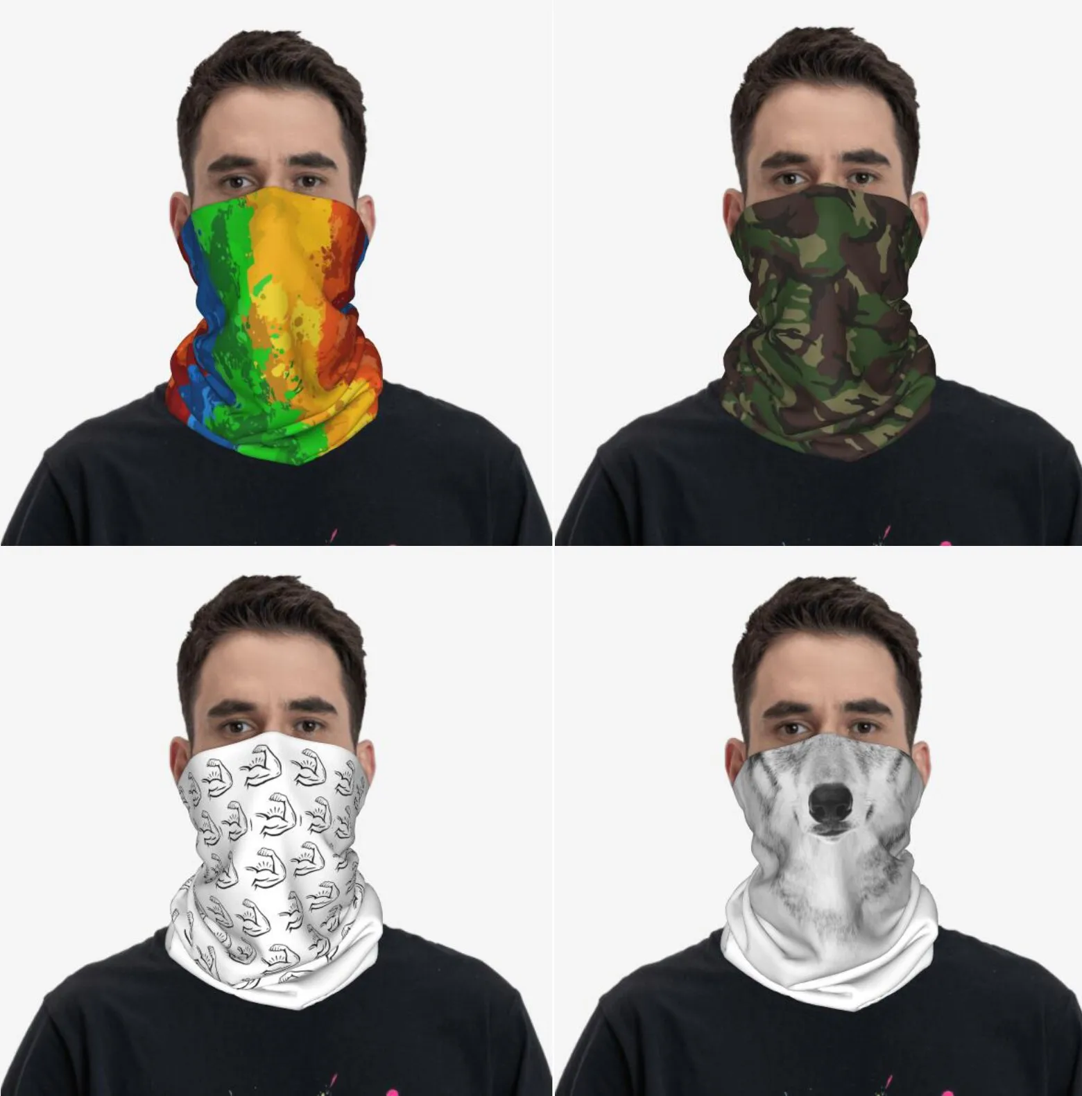 Personalized Custom Tubular Mask Bandana Cycling Neck Mask Motorcycle Half Mask Sports Scarf Hiking Private Party Headwear