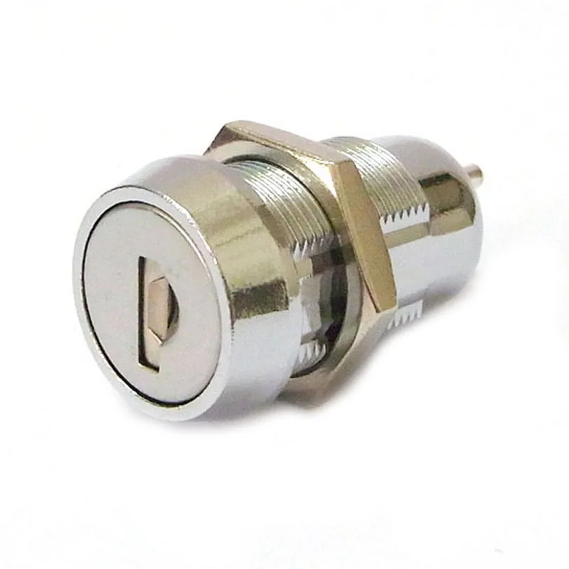 High Security Water Proof Flat key Switch Lock for switch 19MM OFF/ON Switch Power Lock Cylinder with dust shutter 1PC 1key pull