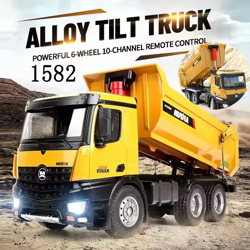 

Huina 1582 1/14 2.4g Wireless Alloy Loading And Unloading Truck Remote Control multifunctional loader engineering vehicle model