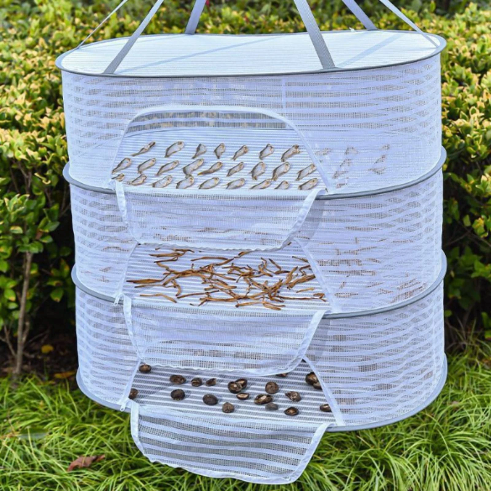 

Foldable Hanging Drying Basket Lightweight Zippered Mesh Drying Basket Household Storage Space Saving Multi-Purpose for Outdoor
