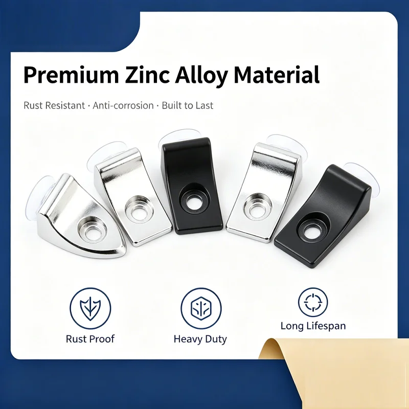 Shelf Support Pegs Zinc Alloy Cabinet Shelf Pins with Anti-slip Suction Cup for Glass Wood Shelves Bookcase Furniture Hardware