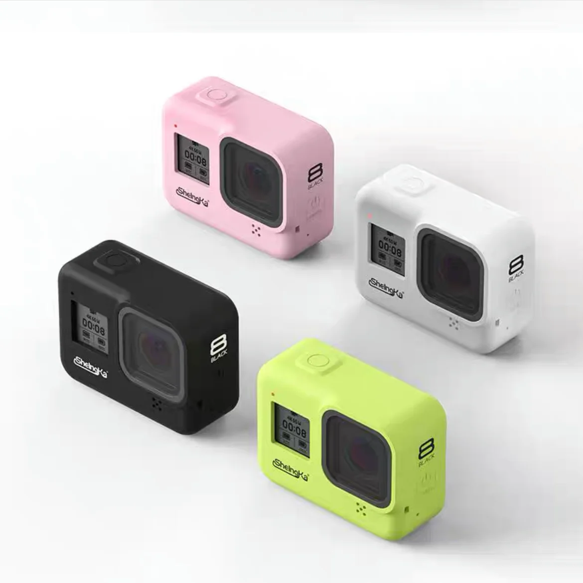 GoPro8 sports camera protective sleeve dust-proof anti-falling anti-scratch protective shell silicone cover dog cage Gopro8 ac