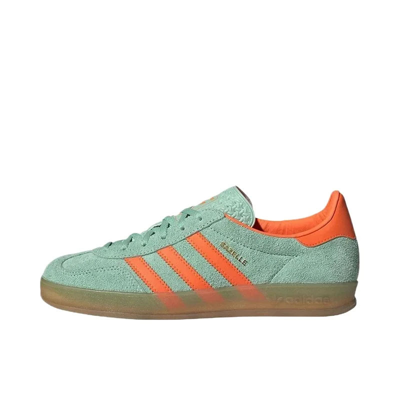 Adidas Originals Gazelle Indoor Women and Men Green Orange Low Top Non-slip German Training Skateboarding Shoes