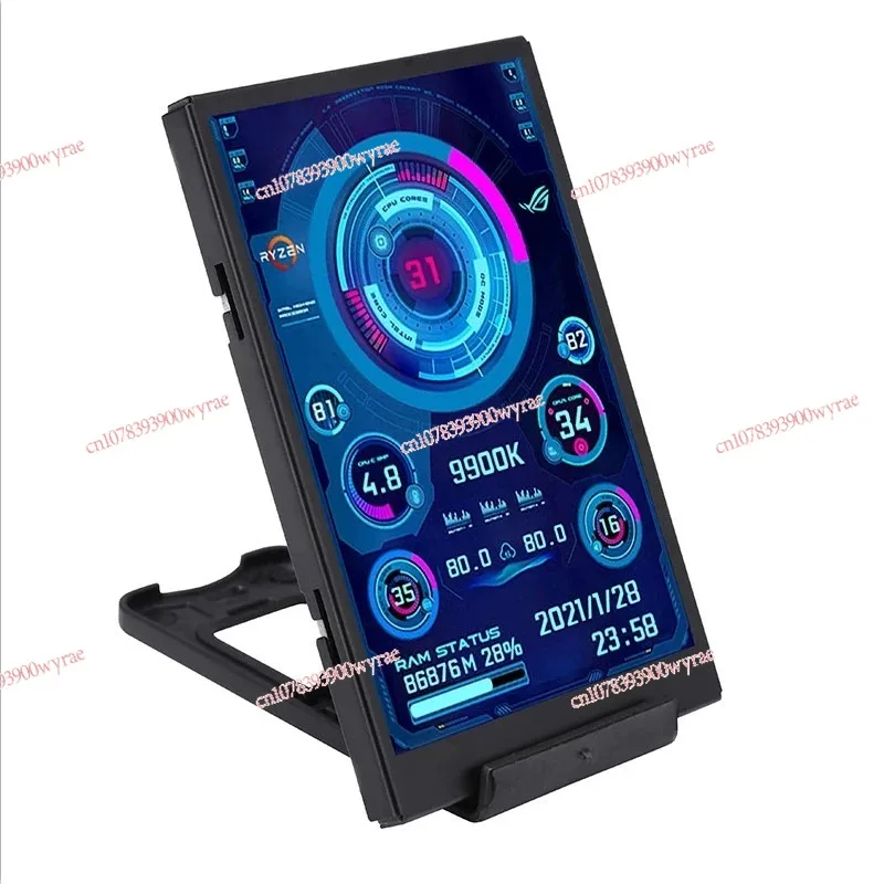 

3,5-дюймовый дополнительный экран мониторинга состояния компьютера IPS, полный угол обзора, 60 кадров в секунду, 480*320USB-C, шасси без AIDA64