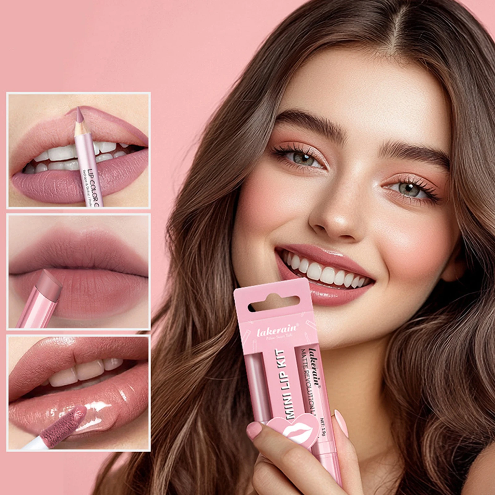 3PCS Lip Combo Set Matte Lip Liner Pencil Hydrating Tinted Lip Balm Juicys Lip Gloss Long-Lasting Makeup Without Smudging Makeup