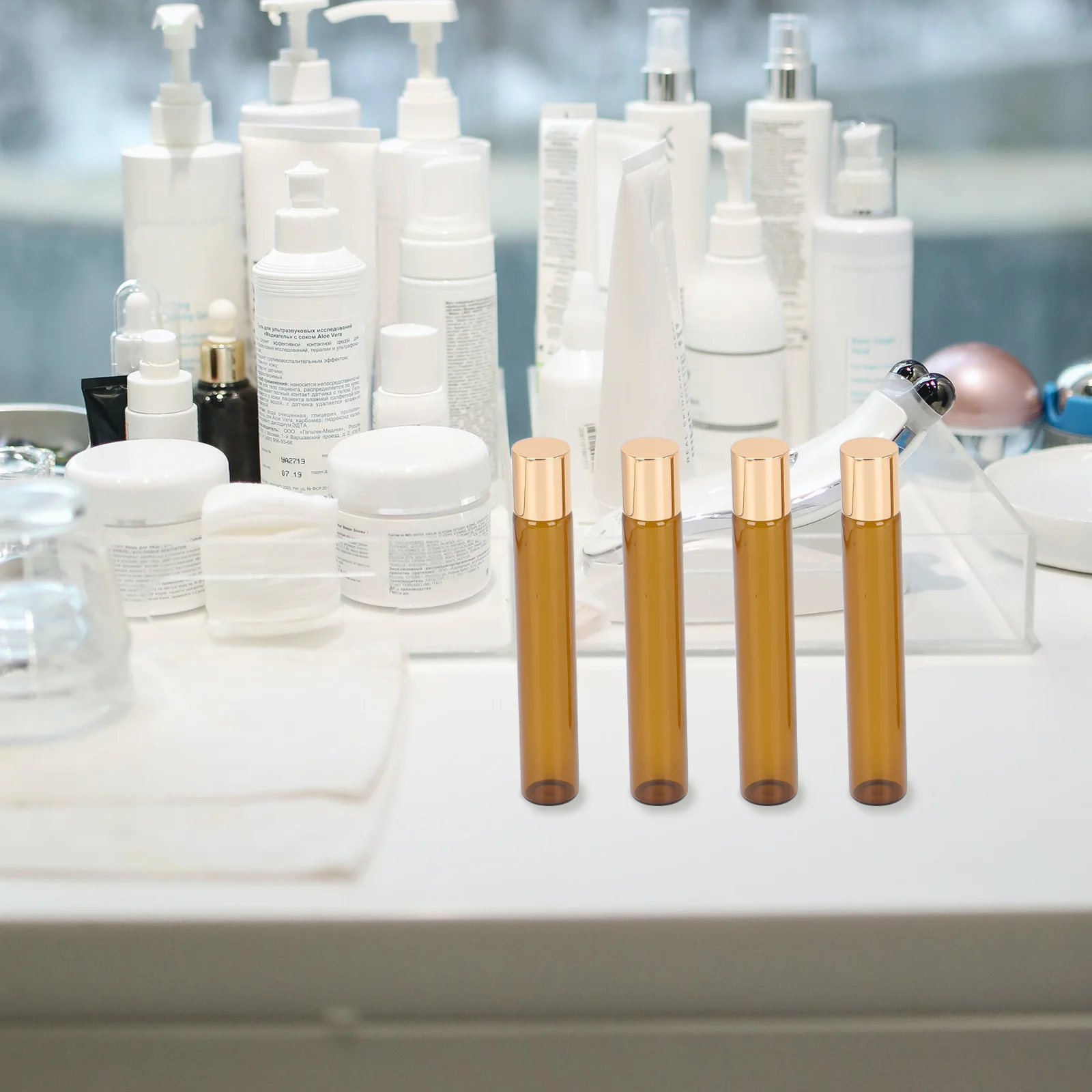 

12Pcs Essential Oil Bottles Small Glass Portable 10ml Roll on Leakproof for Travel Cosmetics Roller Roller Bottles