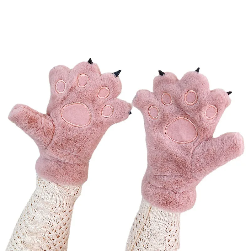 Kawaii Plush Lolita Cat Paw Gloves Cosplay Cartoon Gloves Children\'s Performance Cat Paw Props Birthday Gift Toys