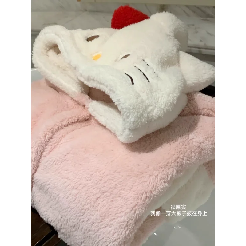 Hello Kitty pajamas women\'s winter new plush cute nightgown learn Sanrio bathrobe jade cinnamon dog loungewear nightdress