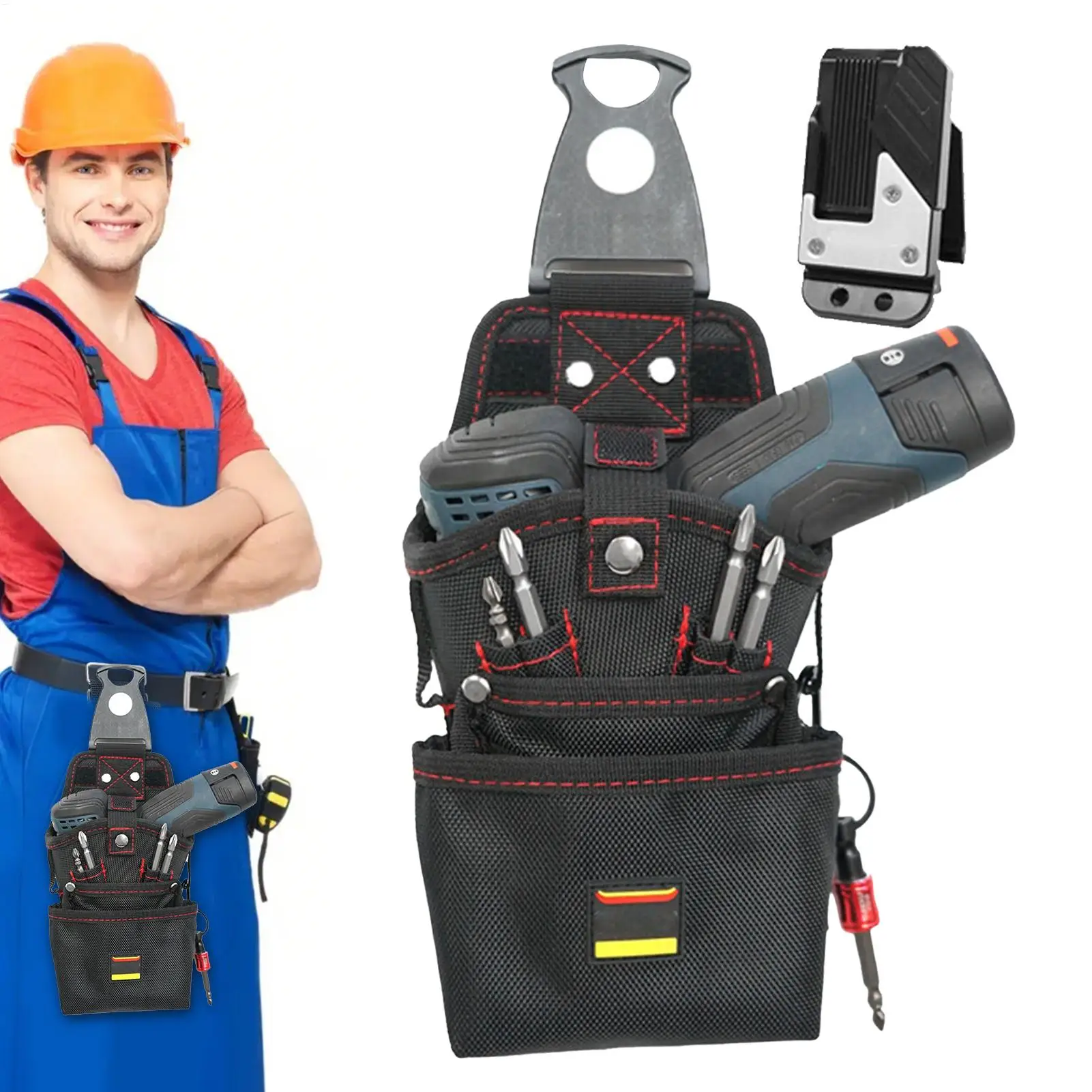 

Belt Tool Pouch Magnetic Tool Storage Waist Bag Heavy-Duty Electric Drill Holder Screw Pouch Anti-Scratch Electrician Organizer