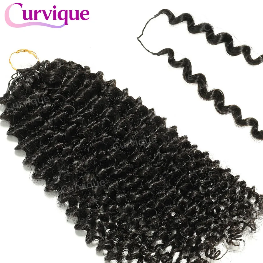 

Наращивание волос крючком: кудрявые пряди Deep Wave, предварительно разделенные, без узлов, 100% натуральные человеческие волосы для женщин