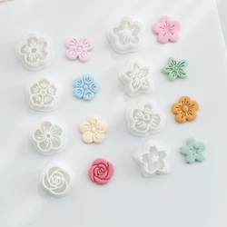 Flower Core Flower Polymer Clay Cutters Sakura Rose Soft Pottery Mold for DIY Earring Pendant Making Jewelry Hand Tools