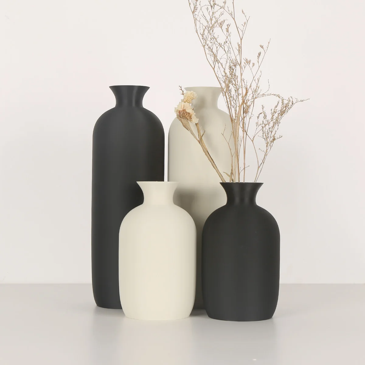 1 PC Wazon w stylu nordyckim, minimalistyczny, czarno-biały, klasyczny, kreatywny design, połączenie wazonów do dekoracji wnętrz