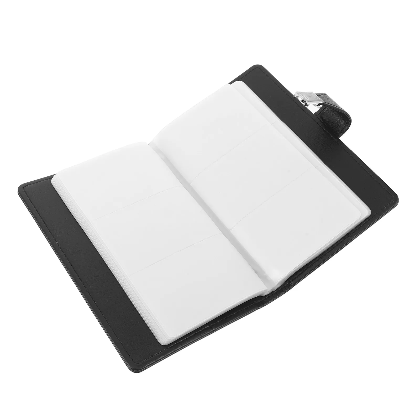 Business Card Book 150 Capacity Slim PU Fake Organizer Folder Portable Name Card Holder Black Business Cards Book