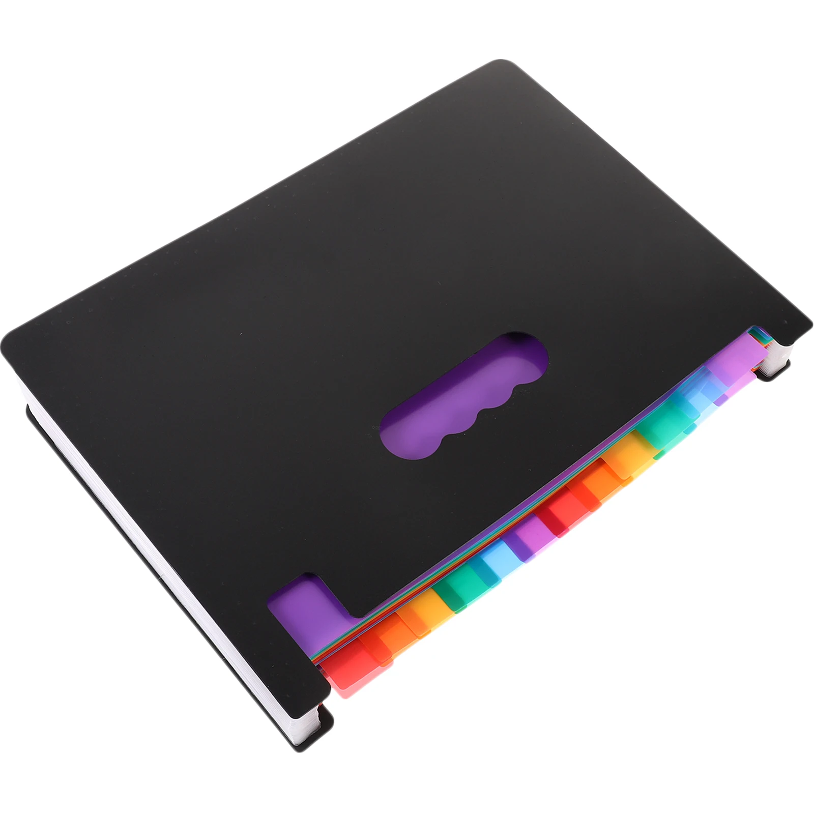 

25 Section Rainbow Accordion File ganizer A4 Document Holder Expanding Folder Black Receipt Storage Box Office Student Travel