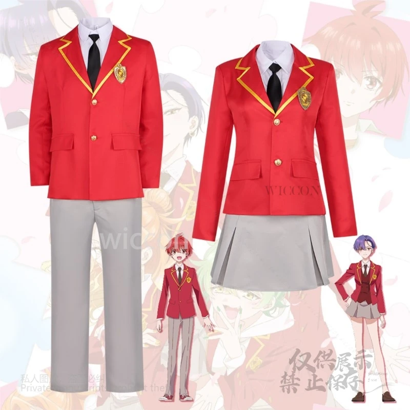 أزياء Ayase Yuu Mikadono Kazuki Niko التأثيرية أنيمي الأخوات الثلاثة مذهلة سهلة التعامل مع JK زي مدرسي أحمر للبالغين