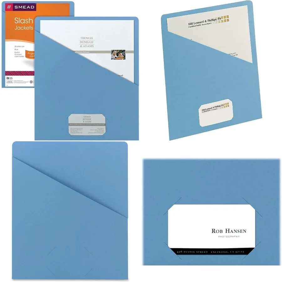 

Blue Slash Jacket Letter Size File Folders for Office and School Use Durable Design with Reinforced Edges Pack of 25 Ideal for
