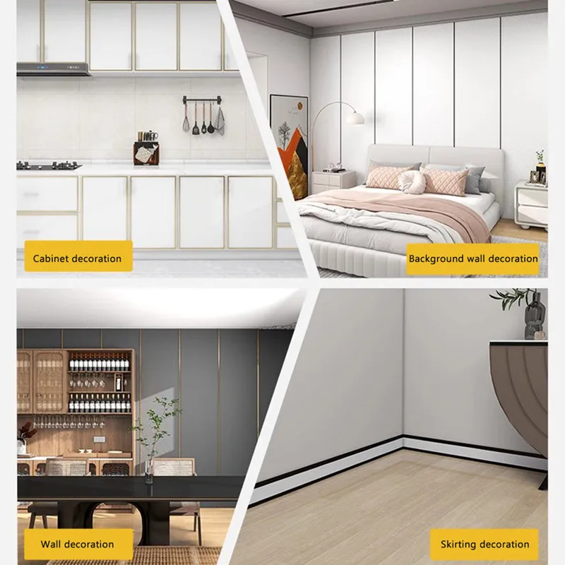 Self-adhesive PVC Decoration Line Gold Mirror Wall Sticker Waterproof Tape Living Room Decoration Background Decorative Strip