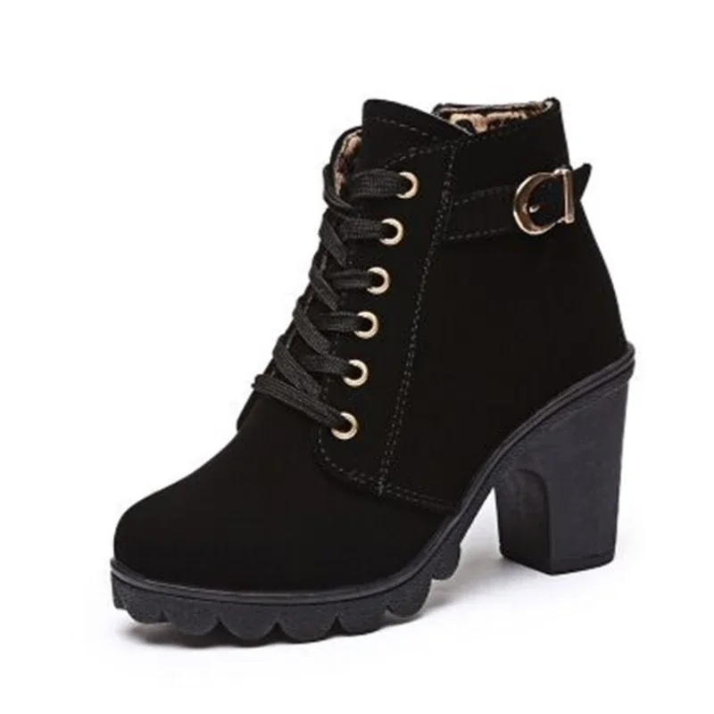 2022 New Women Shoes Fashion Thick Sole Ankle Boots Daily Comfortable Waterproof Plus Size Female Platform Boots Botas De Mujer