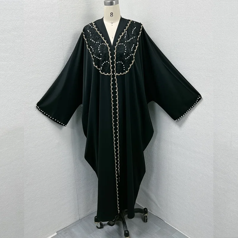 

Ramadan Eid Mubarak Black Open Abaya Kimono Dubai Turkey Islam Muslim Fashion Dress Abayas For Women Kebaya Robe Femme Musulmane