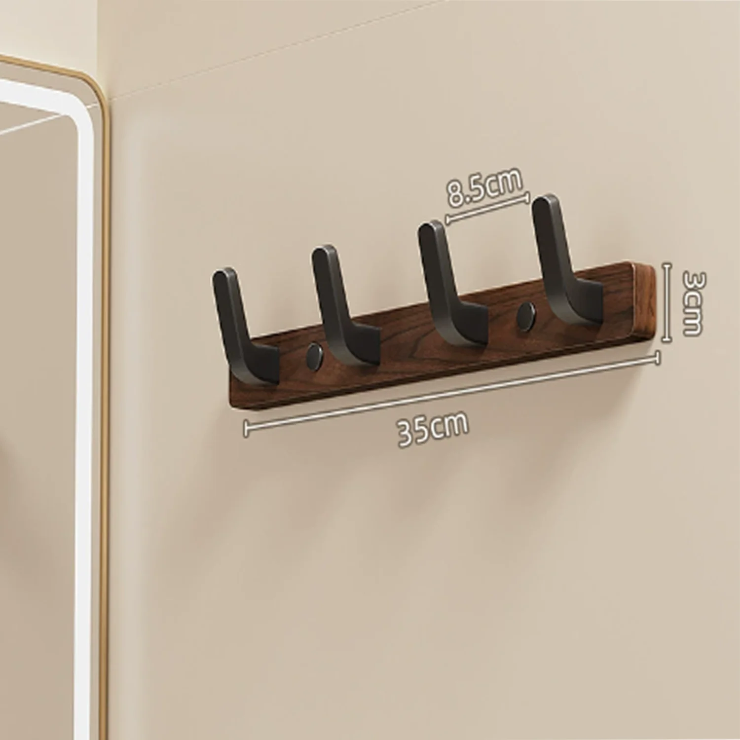Kapstok Wandmontageplank Ingang Muurhanger voor handdoeken Houten kapstokken Haakopbergrek voor slaapkamer Badkamer Keuken