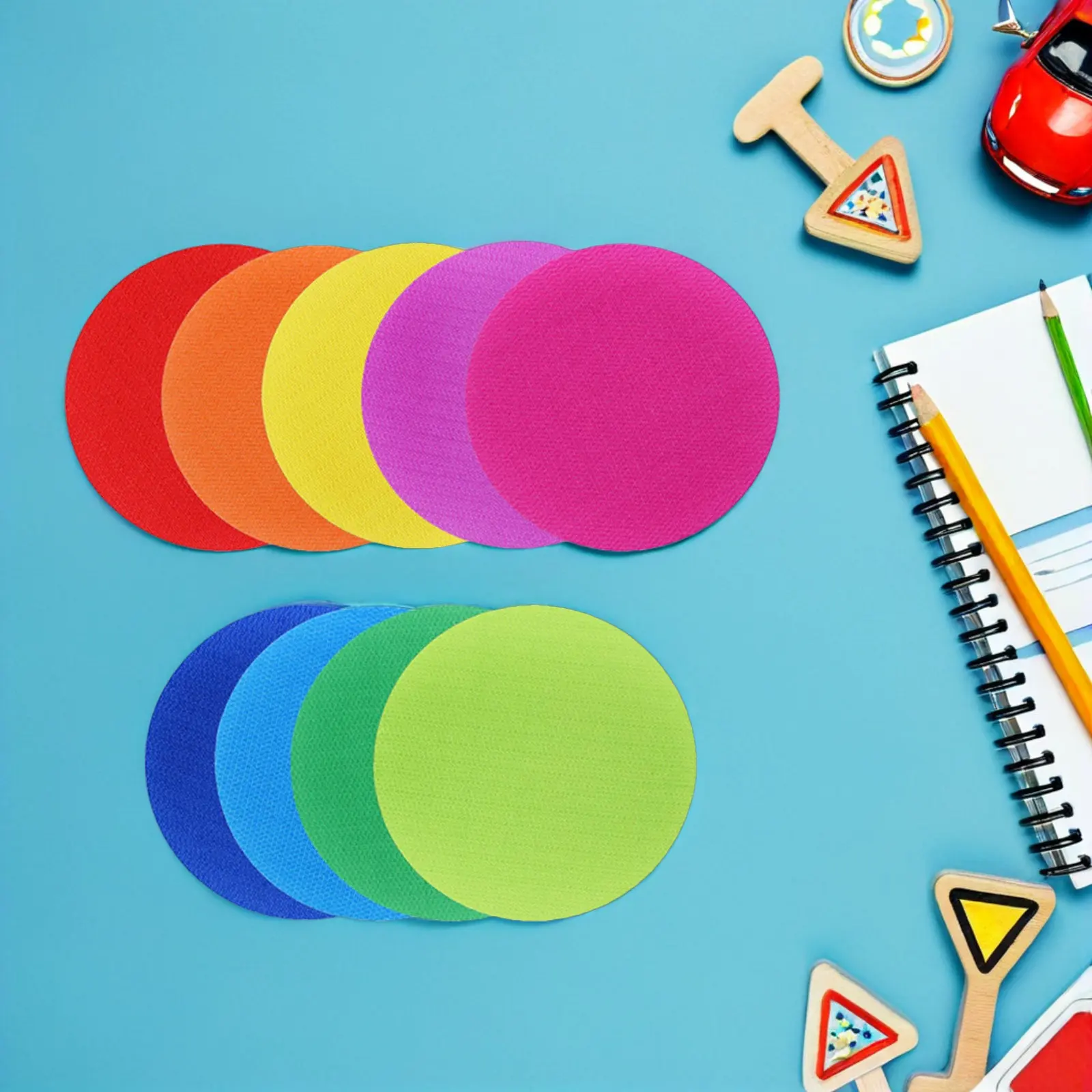 

40Pcs Colorful Carpet Spot Markers 100Mm Round Floor Circles Secure Adhesion for Classroom Management Teacher Supplies Indoor
