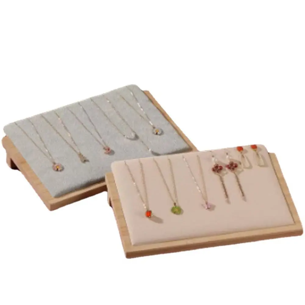 ทนทาน Beveled สร้อยคอจอแสดงผล Atand แบบพกพาการถ่ายภาพ Props เครื่องประดับ Rack ไม้ถาดแสดงเครื่องประดับ