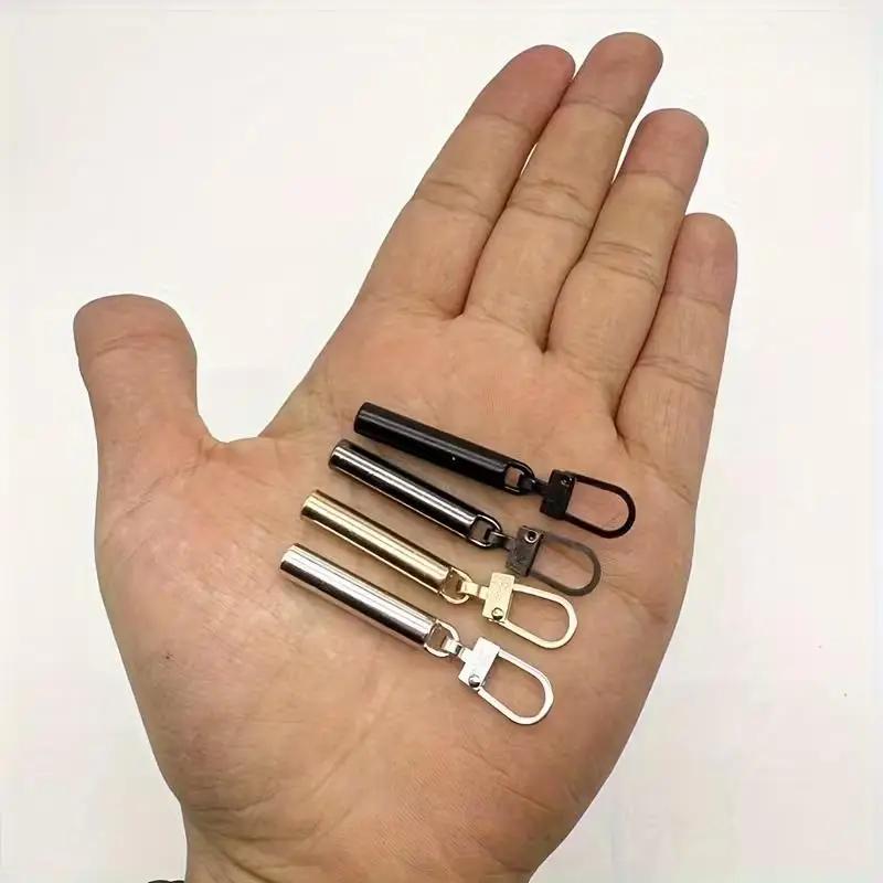4pcs Universal Zipper Pull Tabs – Detachable Metal Heads, Replacement for Bags & Clothing