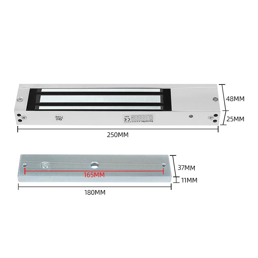 280KG 600LBS Electric Magnetic Lock DC12V Single Door Electromagnetic Lock Access Control Waterproof with/without Bracket U/L/ZL