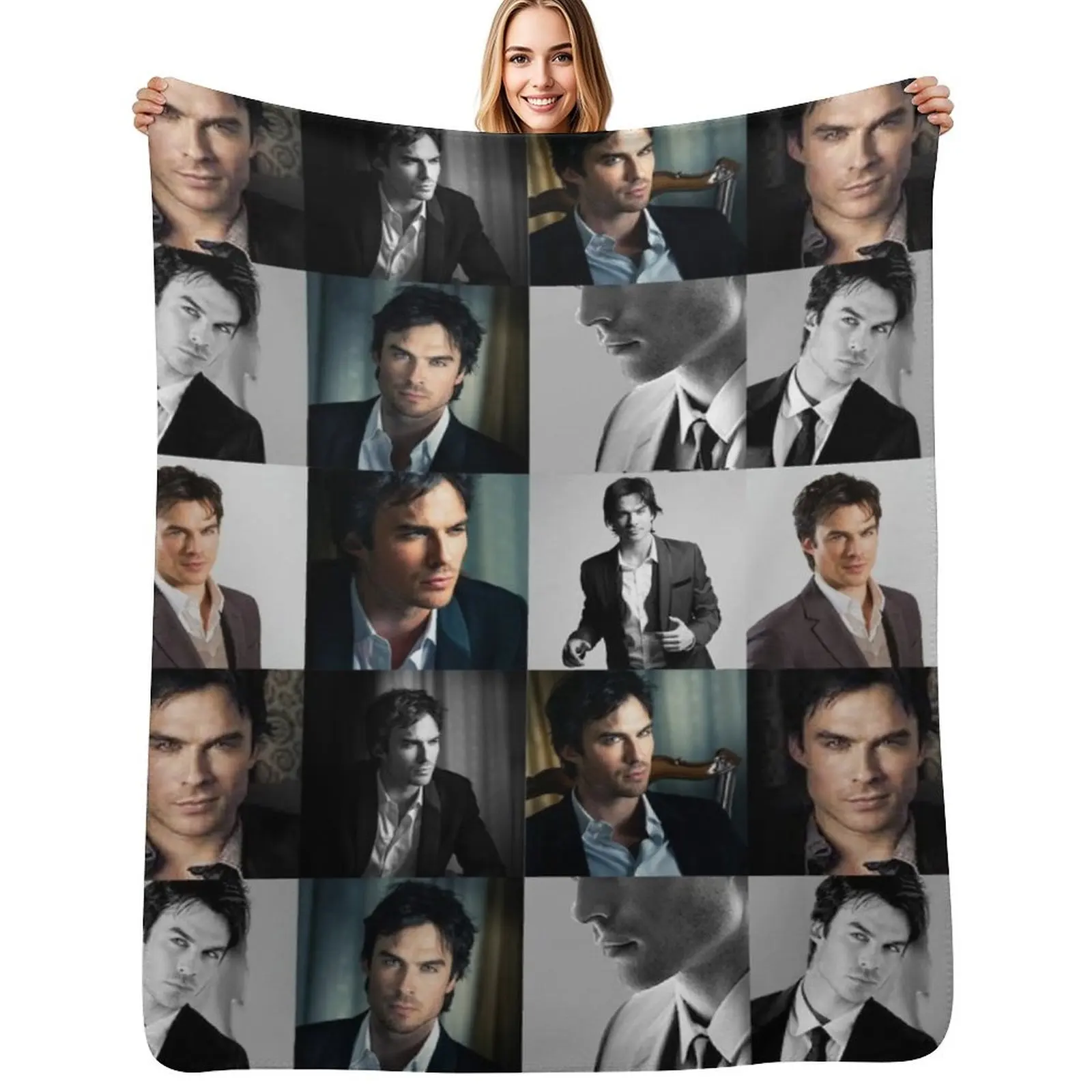 Ian Somerhalder collage - Sagittarius Throw Blanket Men's Soft Warm Throw Blanket for Couch
