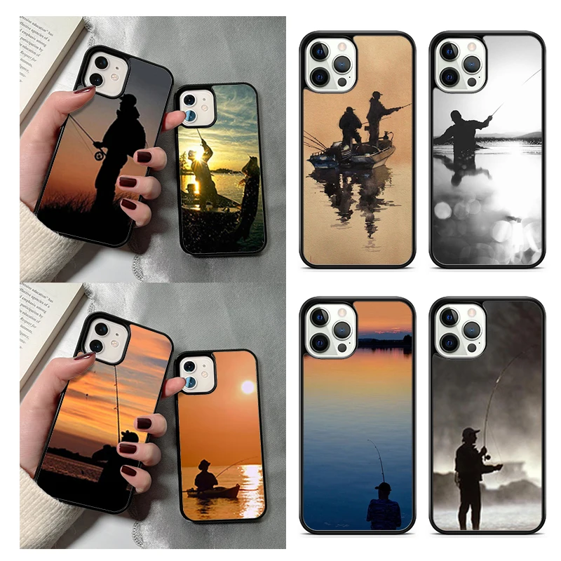 Fishing Fisherman Phone Case For iPhone 14 15 16 13 12 Mini Max Cover For Apple 14 15 16 11 Pro Max 8 7 Plus SE2020 Coque