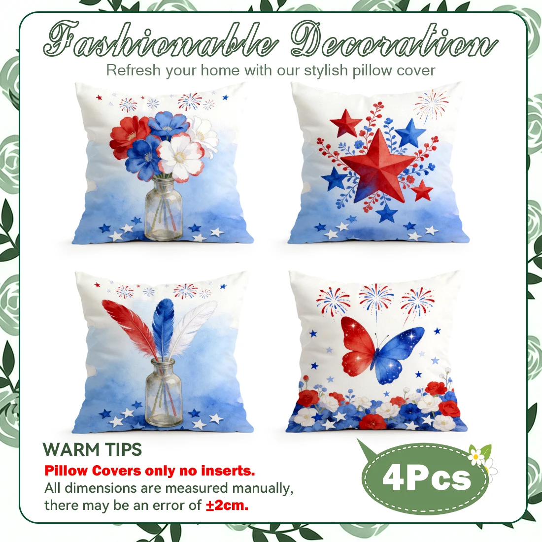 4Pcs Independence Day 250th Cushion Covers Single-sided Printed 40/45/50CM Throw Pillow Case Cover Sofa Cushion Home Room Decor