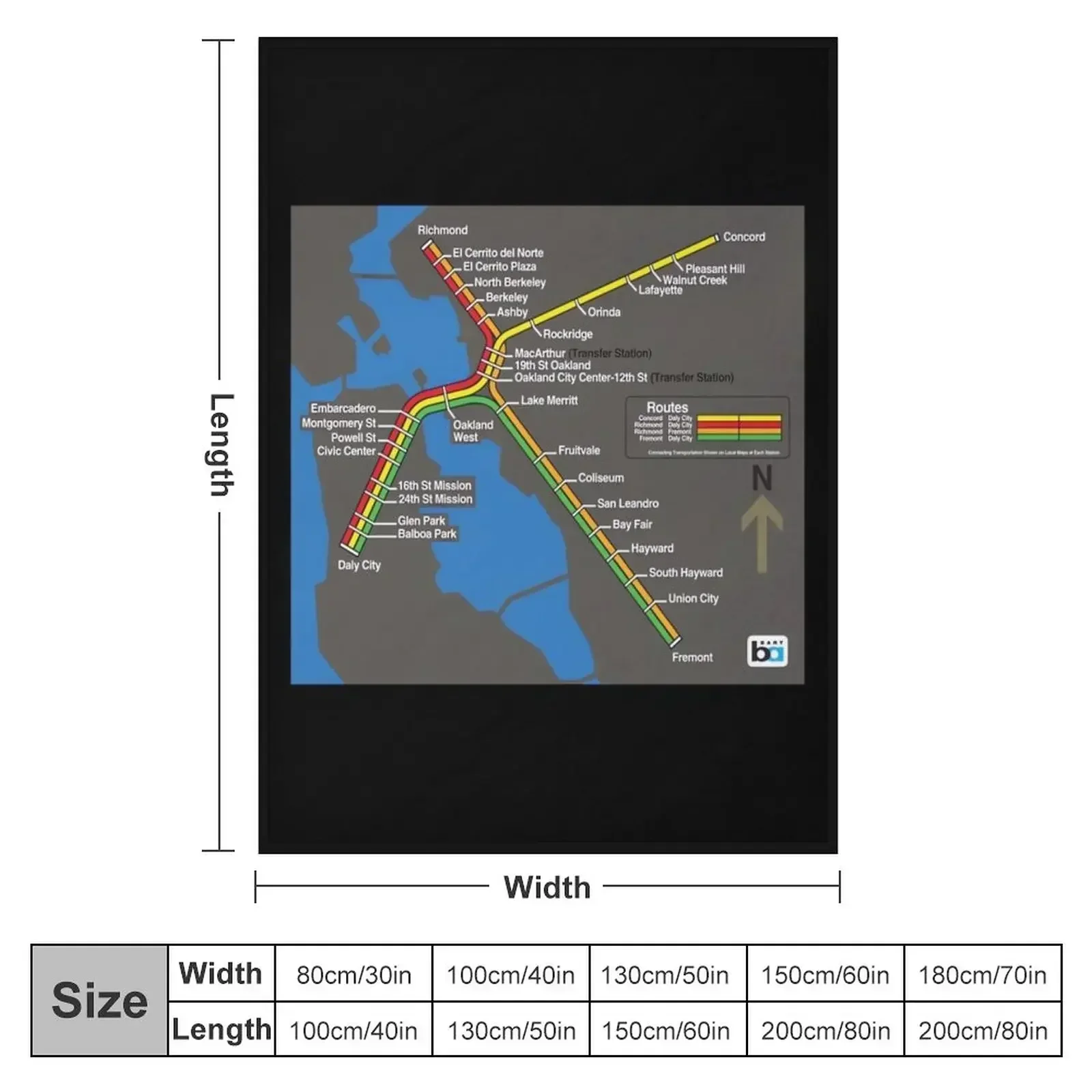 Retro Bay Area Rapid Transit Map Throw Blanket for sofa Soft Quilt Flannel Decorative Throw Thin Blankets
