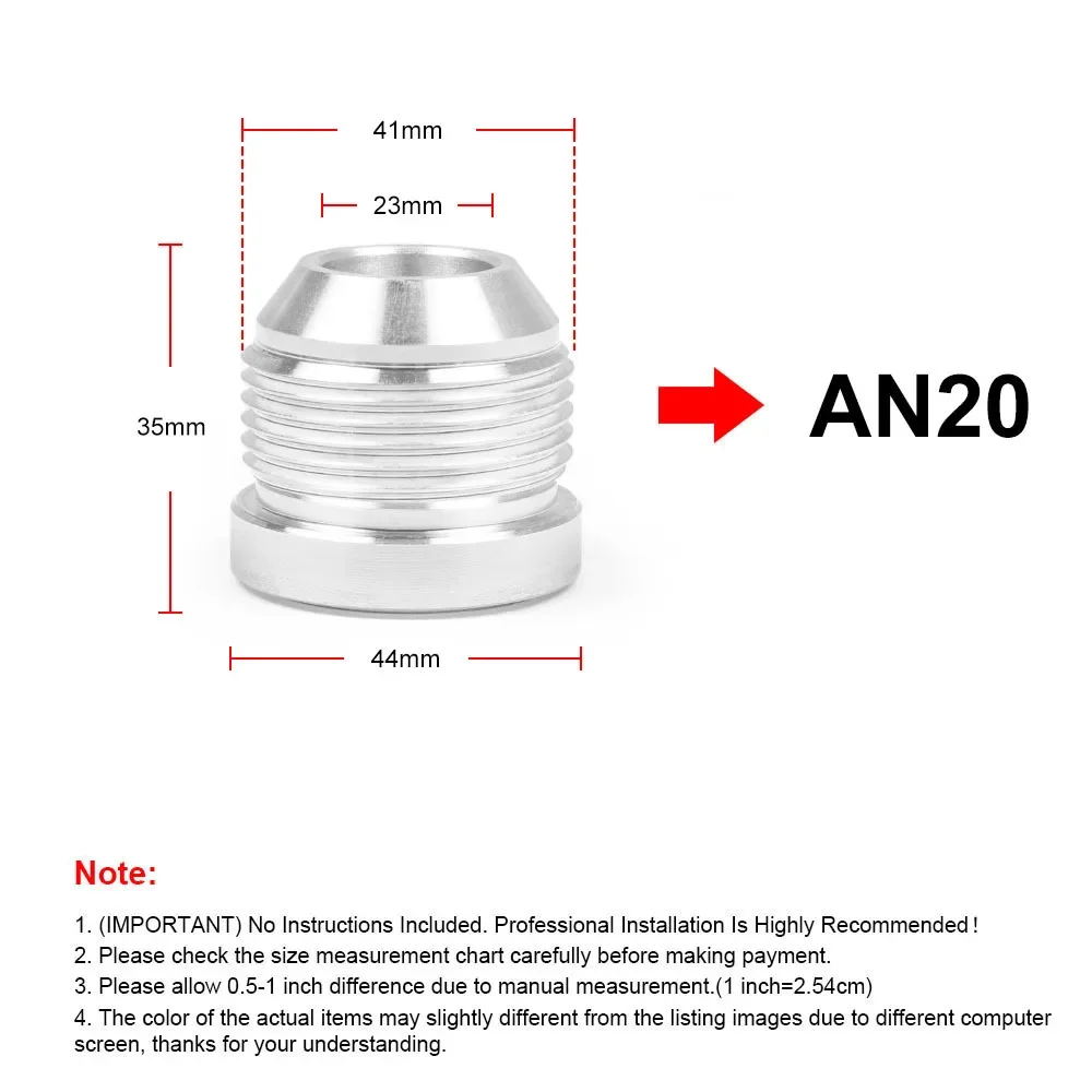 1PCS Aluminum Nitrous Hose Fitting AN6 AN8 AN10 AN12 AN16 AN20 Male Billet Straight Male Weld Fitting Adapter Weld Bung