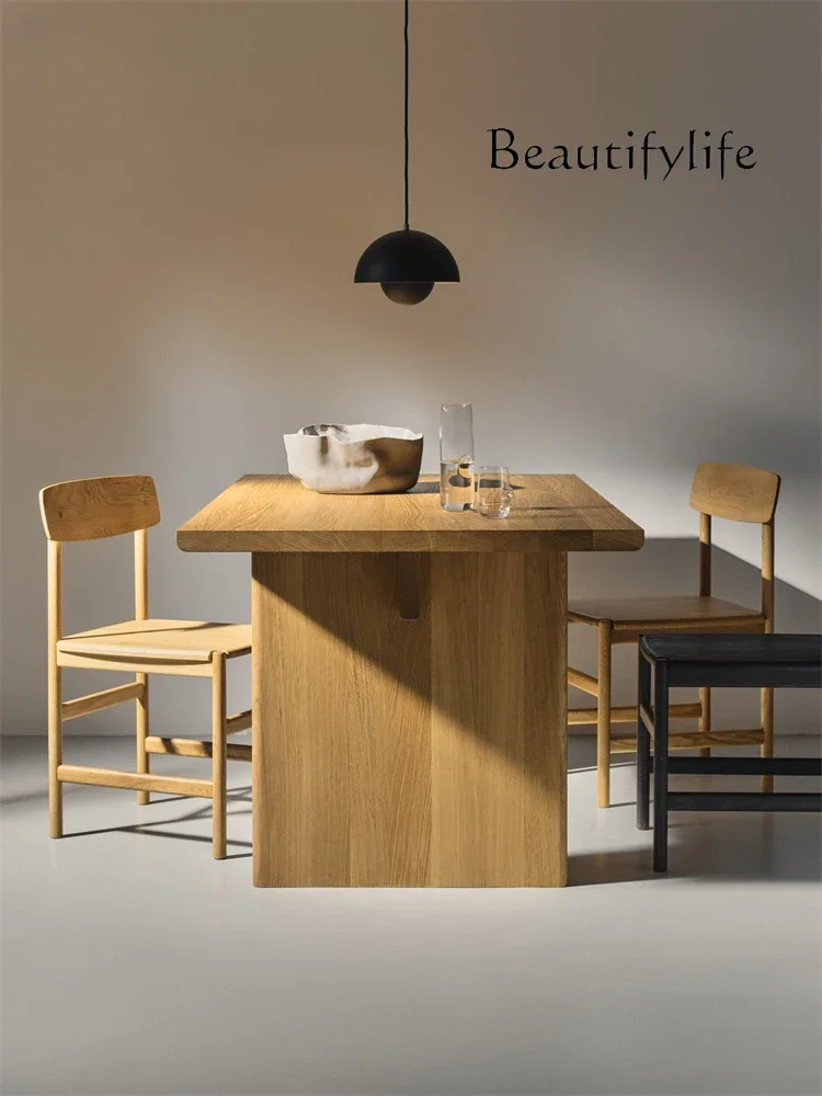 N الشمال بسيط طاولة طعام من الخشب الصلب خمر سجل الرماد طاولة المؤتمرات طاولة المؤتمرات