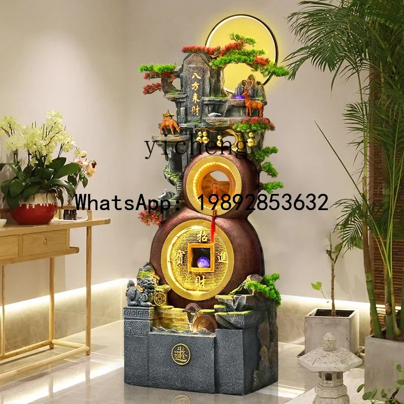 gourd rockery flowing water makes money ornament office living room housewarming new home lucky feng shui wheel