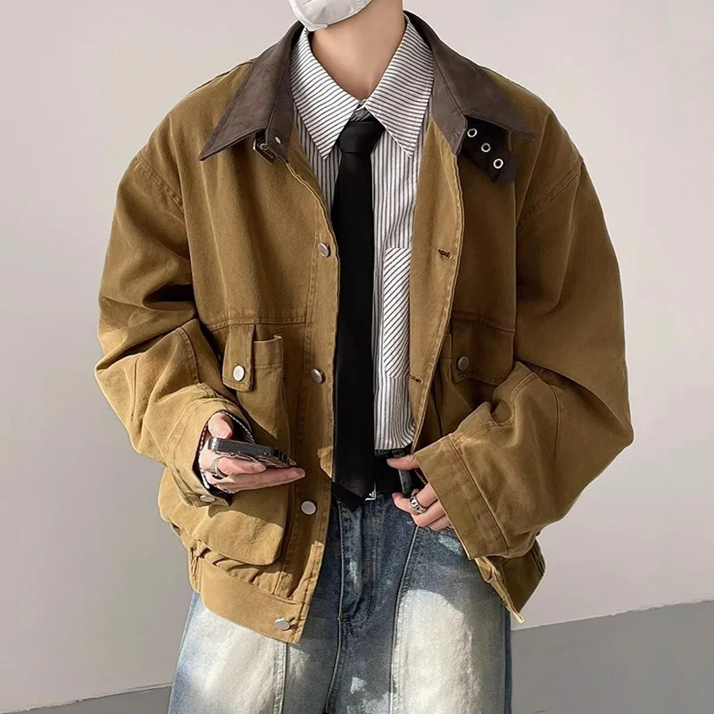 

Осень-зима, мужская рабочая одежда Jaet ort Sle, воротник с завышенной талией, откидной воротник, большой размер, американский Sle, полиэфирное волокно