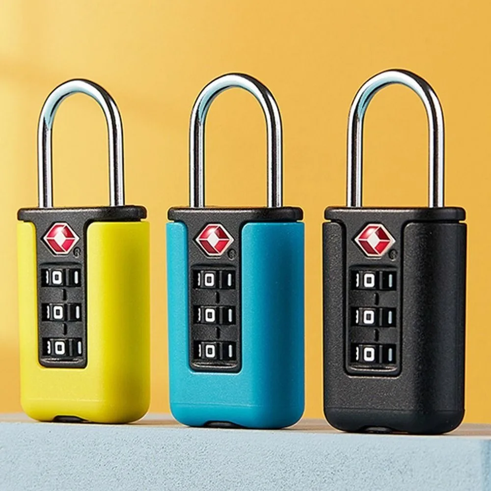 Anti-Theft Tsa 3 Digit Combination Lock Customs Password Lock Suitcase Luggage Coded Lock Cabinet Lock Contrast Color Padlock