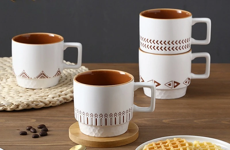 

Керамическая штабелируемая кофейная чашка, штабелируемая чашка для воды, детская чашка для питья, японский тонкий фарфор