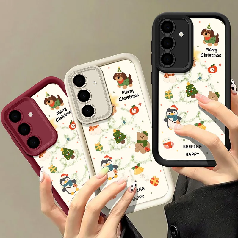 Cute Merry Christmas Phone Case For Samsung Galaxy A56 A16 A17 A36 A26 A55 A54 A15 S24 S25 FE S24 S23 S22 Ultra S25 Edge Cover
