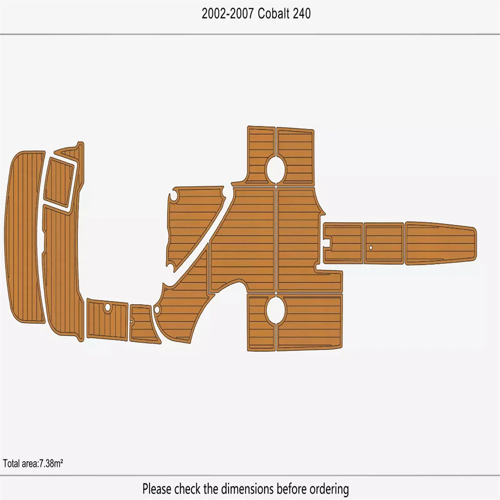 2002-2007 COBALT 240 Cockpit platforma pływacka 1/4 "6mm podłoga z pianki EVA podłoga morska Teak jacht łódź akcesoria morskie