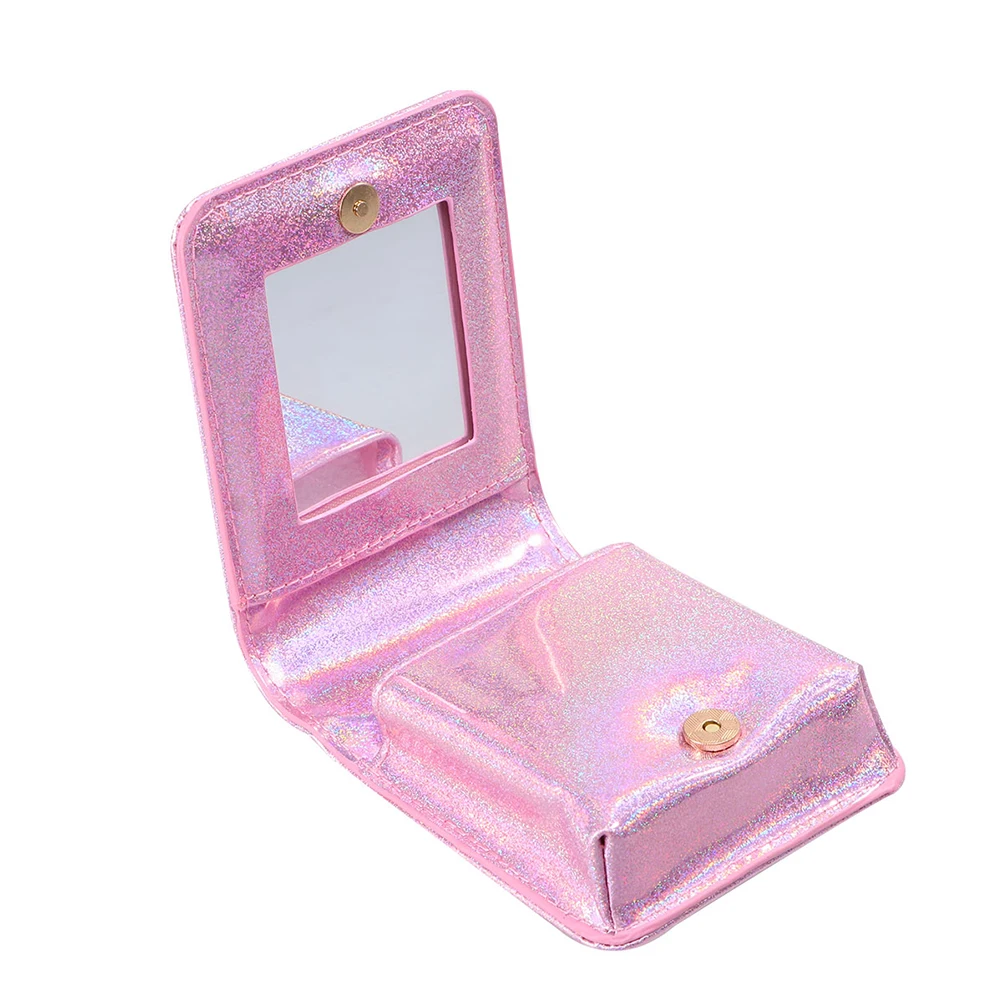 

PU Love Shaped Mini Bag Lipstick ganizer Mirror Compact Lightweight Travel Camping Small Bag for Women