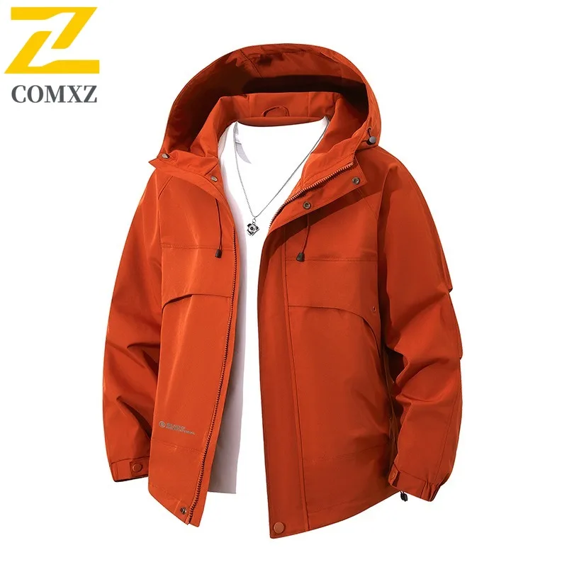 

COMXZ мужские куртки ветрозащитная водонепроницаемая с капюшоном Normcore Camping Techwear дышащая ветровка куртка уличное велосипедное пальто