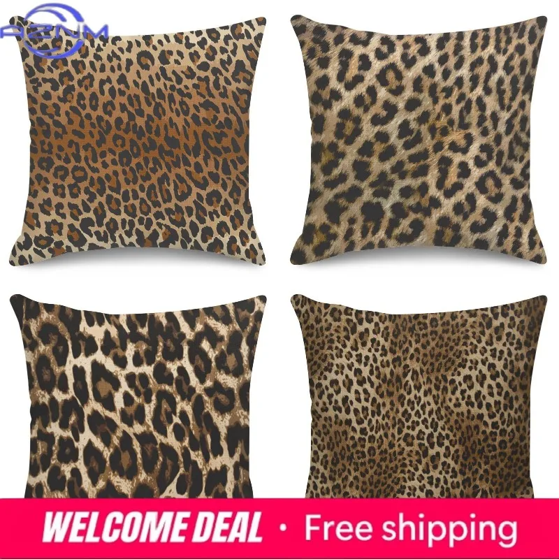 Home Decor Wild Leopard Print Cushion Covers for Home Pattern Cushion Cover Suitable for Sofa Bedroom Car Pillow Cover