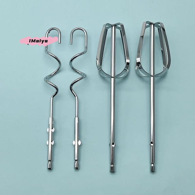 1/2/4 unids/set batidor de huevos eléctrico gancho agitador batidor de huevos de mano de acero inoxidable palo mezclador mezclador de cocina duradero