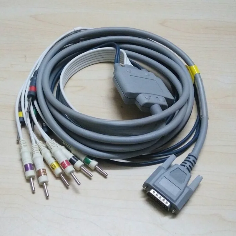 12 Lead ECG Cable Compatible CM1200, 3.0mm Pin Type EKG Lead Wire Electrocardiograph Accessory