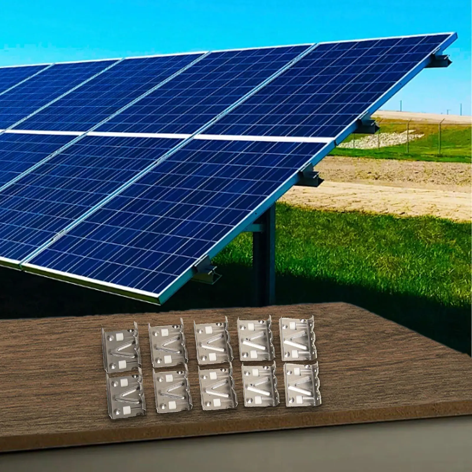 30 35 Mm Water Drainage Clip Solar Maintenance PV Module Cleaning Clips High-grade Aluminum Alloy Outdoor Weather Resistant