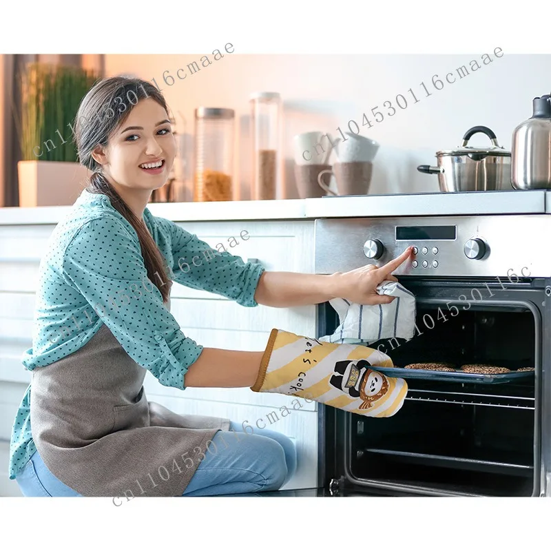 NEW Cotton Baking Gloves Oven Specific Gloves Kitchen Microwave Oven Thickened Insulation