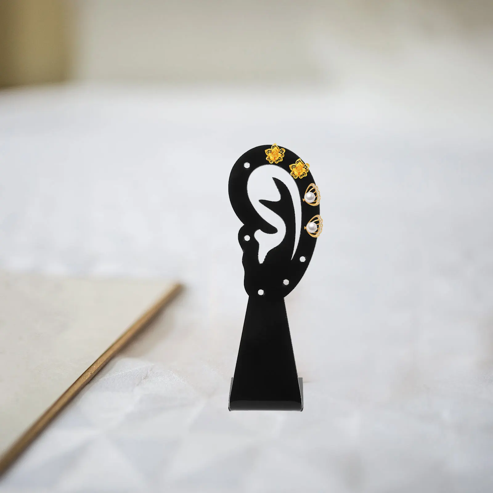 

6 шт. стеллаж для продажи, декоративная подставка для ювелирных изделий, держатель для сережек, органайзер для хранения, светильник, прочное пластиковое плоское основание