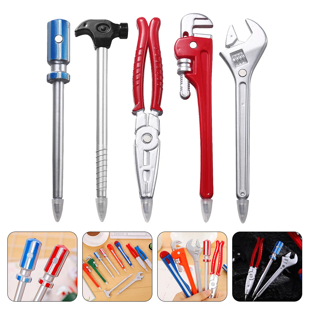 

5 Pcs Hardware Tool Pen Students Ballpoint Pens Mechanical Pencil Multipurpose Hard-ware Tools Designed Abs