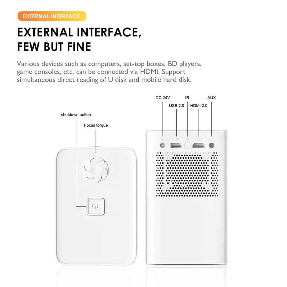 S30Max 4K HD Smart Projector Home Portable Wireless Mini Projector with WiFi and Bluetooth Pocket Outdoor